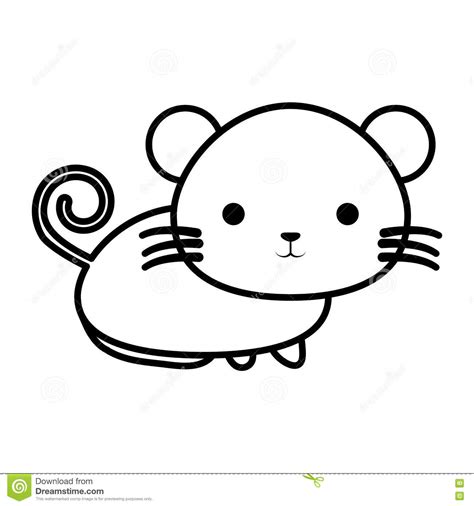 Cute Mouse Isolated Icon Stock Vector Illustration Of Sketch 79032894