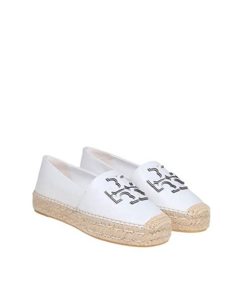 Tory Burch Ines Platform Espadrilles In Leather In White Lyst