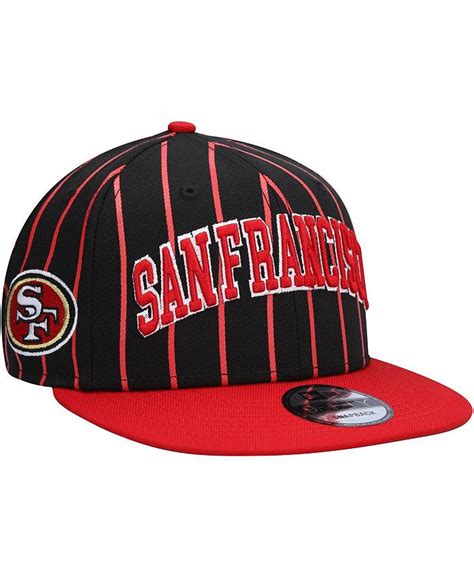 New Era Mens Black Scarlet San Francisco 49ers Pinstripe City Arch