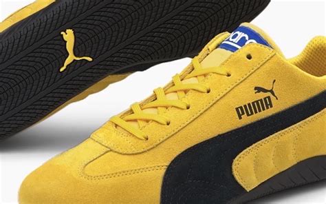 PUMA Speedcat OG Sparco ready in Maize-Puma Black, Puma Black-Whisper White colorways - Daily Luxury