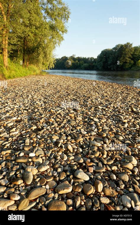 Gravel bar on the Mura River Stock Photo - Alamy