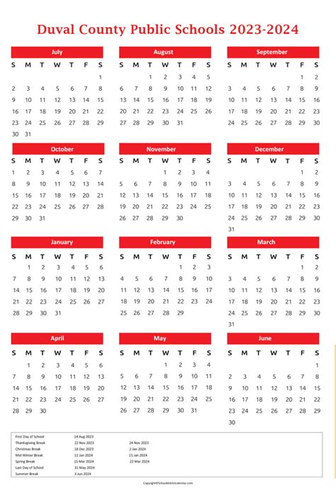 Duval County Public Schools Calendar Holidays 2023-2024