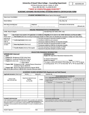 Fillable Online Maui Hawaii Veterans Benefits Certification Form