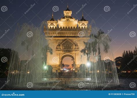 LAOS VIENTIANE PATUXAI ARCH Editorial Stock Photo - Image of vientiane
