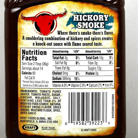 Kraft Bbq Sauce Nutrition Label | Blog Dandk