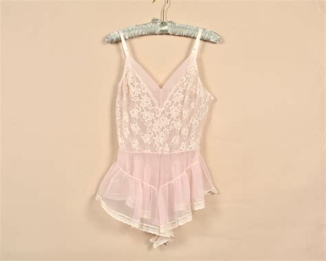 Jcpenney Pink Lace Vintage Lingerie Teddy Gem