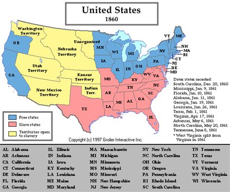 Map United States 1860 Direct Map