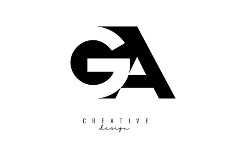 GA letters Logo with negative space design. Letter with geometric ...