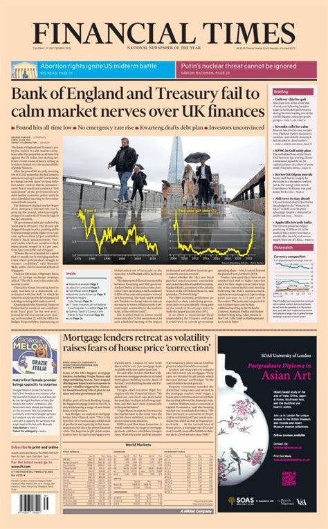 Financial Times Front Page Th Of September Tomorrow S Papers