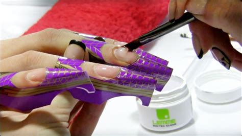 UV Gel Nail Extensions Tutorial Step by Step using Nail Forms Lesson ...