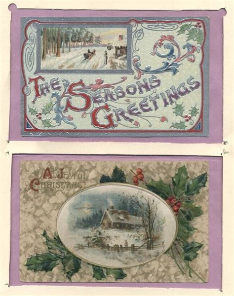 Vintage Winsch Christmas New Years Postcards Ben Franklin Cent