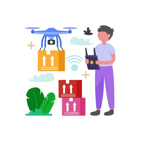 Automated Drone Delivery Service 59454662 Vector Art at Vecteezy
