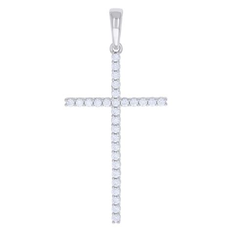 925 Sterling Silver Round Cut Moissanite Cross Pendant Unisex Charm 1