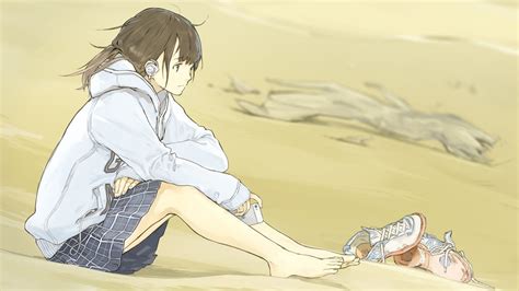 Free download | HD wallpaper: 1920x1080 px Anime Girls Barefoot beach ...