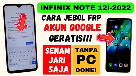 Bypass Frp Akun Google Infinix Note I Geratis Cukup Senam Jari