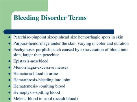 Ppt Bleeding Disorders Vascular And Platelet Disorders Powerpoint Presentation Id476856