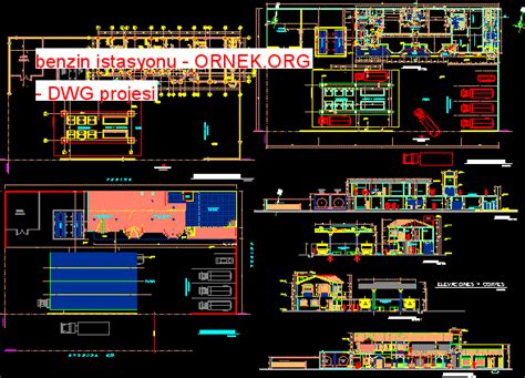 Proje Sitesi Benzin Istasyonu Autocad Projesi