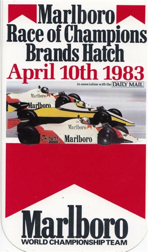 Original Marlboro Race Of Champions Brand Hatch F Team Period