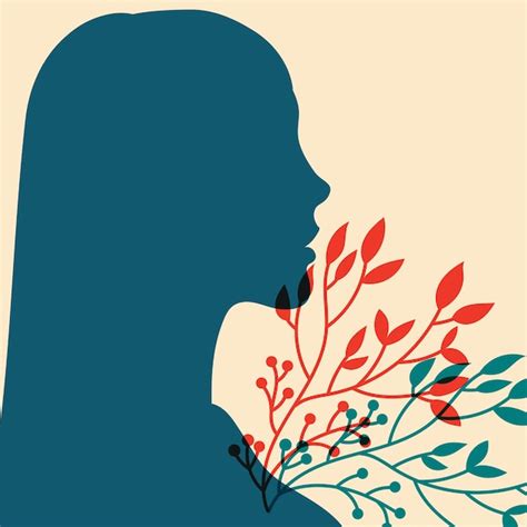 Premium Vector Female Silhouette In Profile Vector Illustration In A