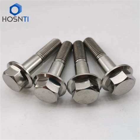 DIN Titanium Flange Bolts And Nuts M10 Baoji HOSN Titanium Co Ltd