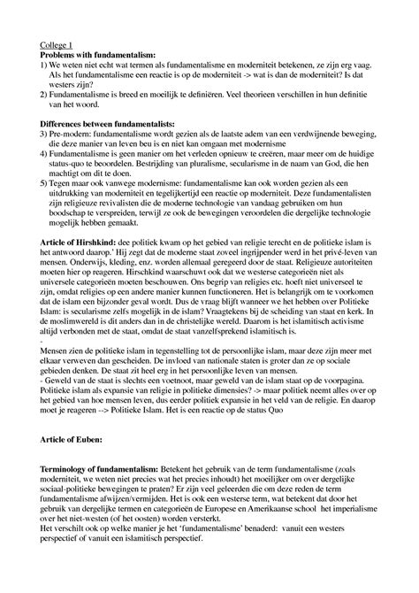 Samenvatting Jihad Alle Topics Van Alle Colleges College Problems