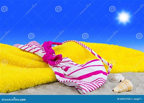 Bikini Top On The Beach Stock Image Image Of Tropical