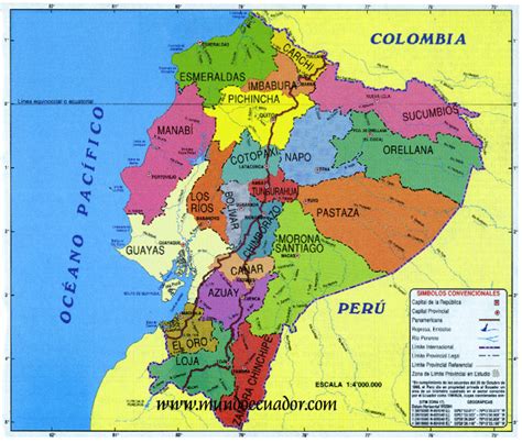 REGIONS AND CITIES OF ECUADOR: Provinces that compose Ecuador