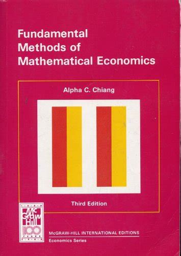 Fundamental Methods Of Mathematical Economics Int Unknown Author