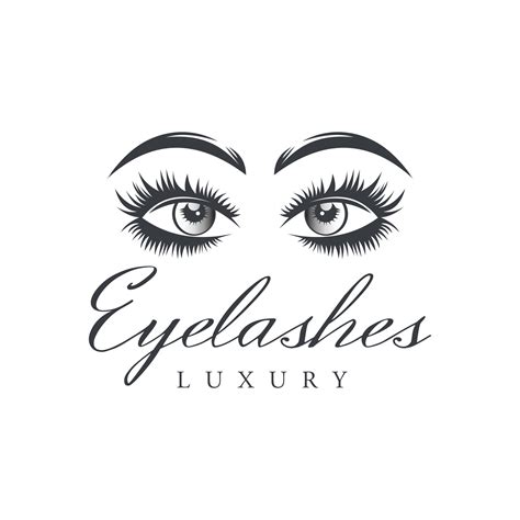 Luxury Beauty Eyelash Extension Logo Vector Eyelash Makeup Vector