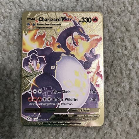 Mavin Purple Charizard Vmax Gold Metal Pokemon Card