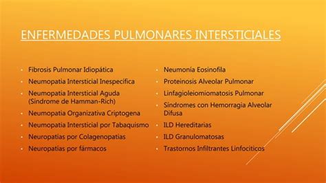 Enfermedades Pulmonares Intersticiales Ppt