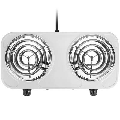 IMountek W Electric Double Burner Hot Plate Stove Portable Coil Heating For RV