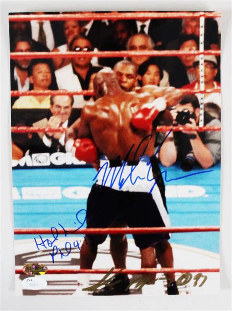 Holyfield vs. Tyson Signed Photo Ear Bite Fight - COA JSA | Memorabilia ...