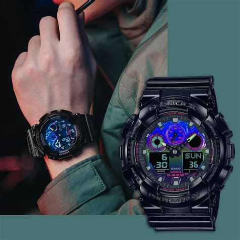 Casio 卡西歐 G Shock Ai 探索虛擬彩虹系列雙顯手錶 送禮推薦 Ga 100rgb 1a G Shock Yahoo奇摩購物中心