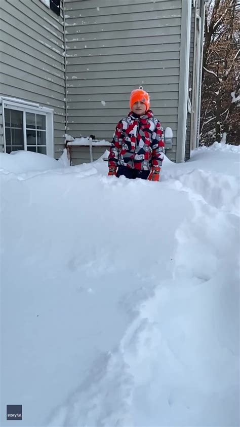 Boy Disappears Into Snow After Winter Storm Hits Upstate New York