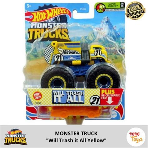 Jual Hot Wheels Monster Truck Will Trash It All Yellow Hotwheels Di Seller Vovo Toys Vovo Toys