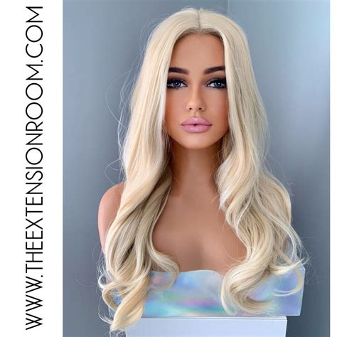 Long Platinum Blonde Wig 26 Inch Partial Lace Front Synthetic Wig Alexa Etsy