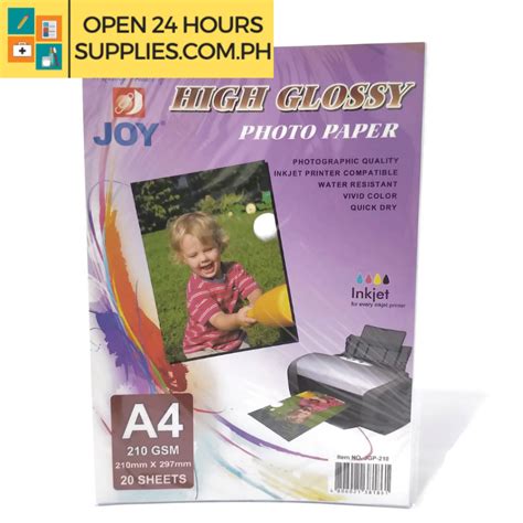 Photo Paper Joy High Glossy Inkjet A4 210 Gsm 20sheets JGP 210