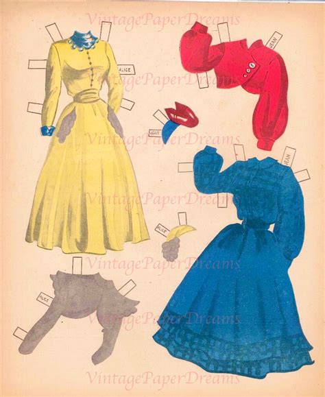 Vintage Paper Doll Printable Pdf Sister Nurse Paper Dolls 40s 1940s