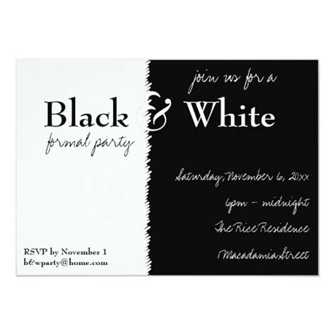 Black And White Theme Party Invitation Zazzle