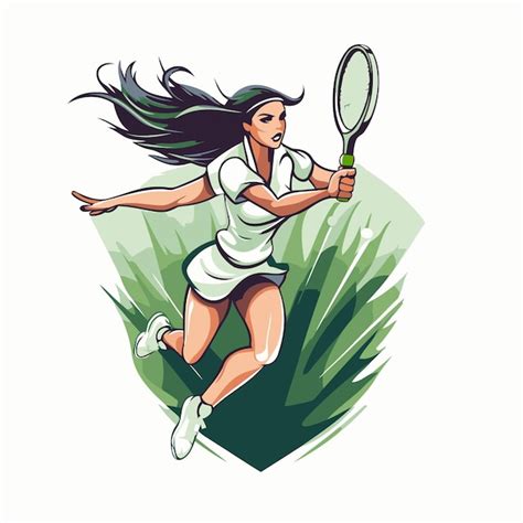 Jugador De Tenis Con Raqueta Y Pelota Ilustraci N Vectorial Al Estilo