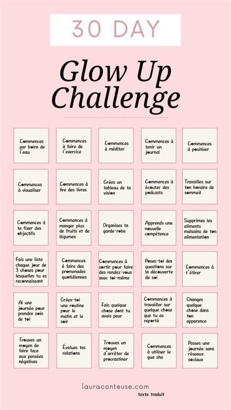 Challenge De Jours Pour Glow Up Conseils De Motivation