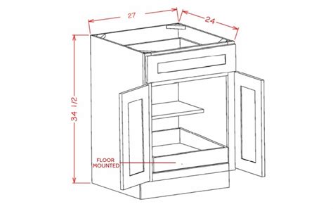 USCD Oxford Mist B271RS Double Door Single Drawer One Rollout Shelf