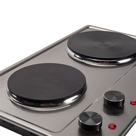 Electric Double Burners Hot Plate Countertop Buffet Cooker Stainless Steel Electric Burner