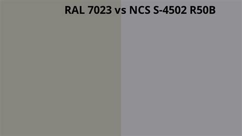 Ral 7023 Vs Ncs S 4502 R50b Ral Colour Chart Uk