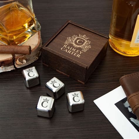 Personalized Whiskey Stones Set In Optional Wood Box Etsy