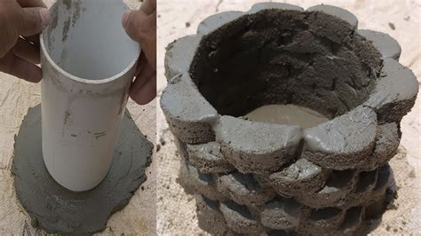 How To Make Cement Pot Easily At Home Cement Pot Making At Home Youtube