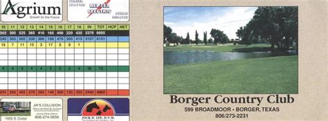 Borger Country Club Course Profile Course Database