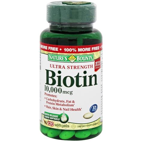 Comprar Nature S Bounty Ultra Strength Biotin 10 000 Mcg 120