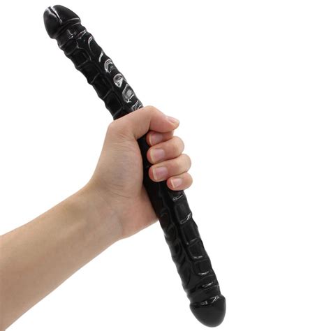 Schwarz Doppel Dildo Realistisch Penis Lesbische Vagina Massager Butt